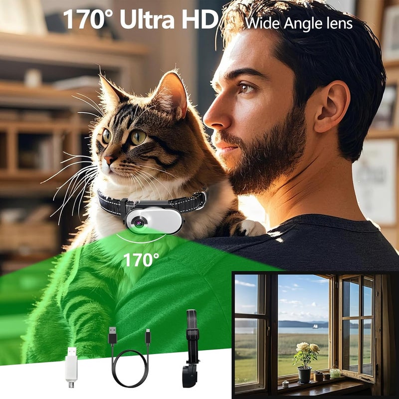 TEFIRE Dog Camera Collar, HD 1080P with Video Record Wireless Mini Sport Cam,Small Action Cameras,Body Camera for Pet Supplies/No WiFi, Indoor/Outdoor/with 32GB High-Speed Memory Card - Image 3
